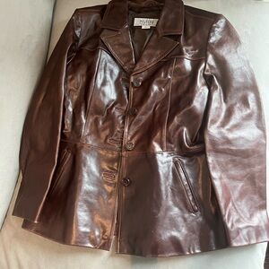 Wilsons Leather Brown Leather Jacket Classic Tailored Design